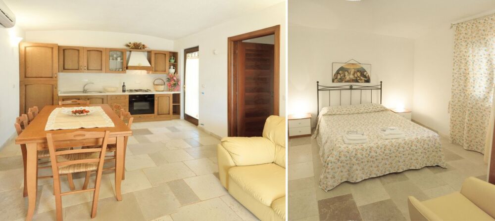 In Puglia villa te koop keuken en slaapkamer