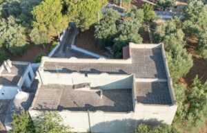 villaboerderij van boven gezien Puglia
